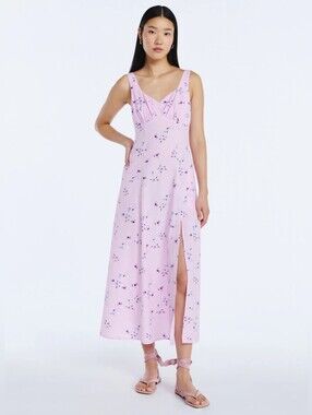 NWT Scoop Orchid Rose Maxi Dress Side Slit Pockets Size M (8-10)